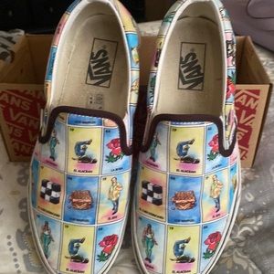 Men’s vans . Slip on shoes . Mexican Lotería
